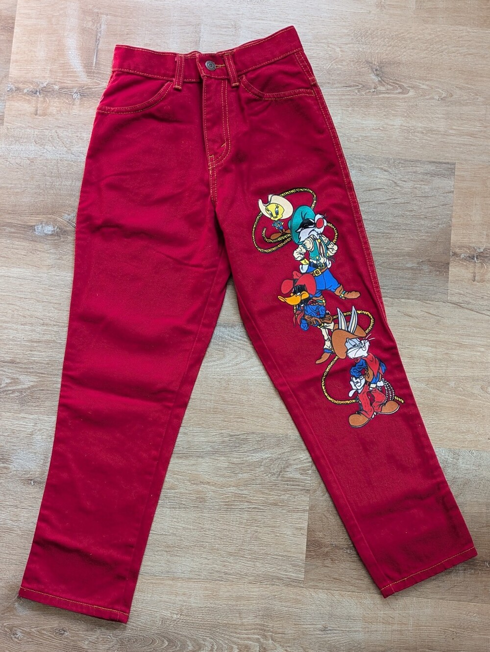 Vintage 1993 Warner Bros. Looney Tunes Bugs Bunny & Friends Kids Cowboy Pants